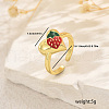 Fruit Themes Brass Cuff Open Rings for Women FC9265-2-2