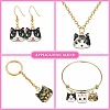 45Pcs 9 Styles Printed Alloy Pendants ENAM-CJ0003-46-7