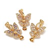Brass Micro Pave Cubic Zirconia Fold Over Clasps KK-U037-10G-01-1