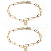 2Pcs Alloy Paperclip Chain Bracelets FS-WG00FDF-04-1