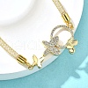 Brass Micro Pave Clear Cubic Zirconia Link Bracelets for Women BJEW-A029-01B-G-3