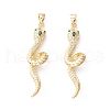 Brass Micro Pave Green Cubic Zirconia Pendants KK-D067-19G-RS-1