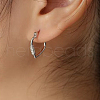 Heart S925 Sterling Silver Hoop Earrings VI6598-2-1