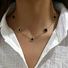 Elegant Stainless Steel Pave Shell Flower Link Chain Necklaces for Women LG8560-2-2