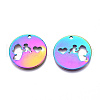 Ion Plating(IP) 201 Stainless Steel Pendants STAS-N098-073M-3
