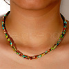 Bohemian Style Dyed Natural Imperial Jasper Cuboid Beaded Necklaces for Women DL2438-2