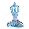 Electroplate Natural Quartz Crystal Yoga Goddess Decorations DJEW-F013-03B-1