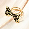 304 Stainless Steel Open Cuff Rings for Women RJEW-F178-01G-01-5