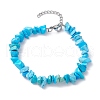 Synthetic Turquoise Chips Beaded Bracelet BJEW-JB09686-11-1