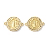 Rack Plating Brass Cubic Zirconia Saint Benedict Connector Charm KK-C084-01G-G-1