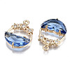 Faceted Transparent Glass Pendants X-GLAA-T020-18A-3