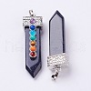 Synthetic Blue Goldstone with Synthetic & Natural Mixed Stone Chakra Big Pendants G-E415-A11-2