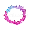 Rainbow Color Glass Chip Beaded Stretch Kid Bracelets for Girls BJEW-JB10779-3
