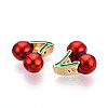 Brass Enamel Charms KK-N265-03G-2