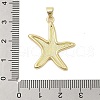 Starfish Rack Plating Brass Pendants KK-Z074-36G-3
