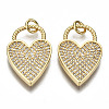 Brass Micro Pave Clear Cubic Zirconia Pendants ZIRC-S067-066-NF-1