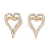Clear Cubic Zirconia Heart Hoop Earrings EJEW-L292-003G-1
