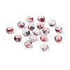 Opaque Spray Painted Glass Beads GLAA-G118-01R-1