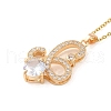 Brass Micro Pave Cubic Zirconia Pendant Necklaces for Women NJEW-E106-17KCG-01-1