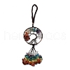 Wire Wrapped Chakra Chips Natural Gemstone Big Pendant Decorations HJEW-H057-02D-01-1