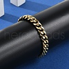 304 Stainless Steel Cuban Link Chain Bracelets for Women Men BJEW-R008-01G-3