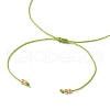 Natural Round Peridot Beads Braided Bead Bracelets for Women BJEW-JB11655-09-4