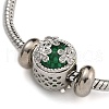 Brass Micro Pave Cubic Zirconia European Bracelets BJEW-K261-17P-02-2