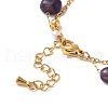 Nuggets Natural Amethyst & Imitation Pearl Multi-Strand Bracelets BJEW-P326-03A-G-3