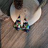 Bohemian Style Glass Seed Bead Tassel Dangle Earrings MO0710-2-3