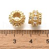 Rack Plating Brass Micro Pave Clear Cubic Zirconia European Beads KK-H508-13G-2