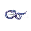Snake Alloy Rhinestone Brooches for Backpack Clothes JEWB-V003-03P-2