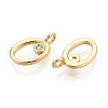 Brass Micro Pave Cubic Zirconia Charms KK-N263-97G-O-2