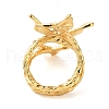 Textured Butterfly Alloy Wrap Open Cuff Ring for Women RJEW-K277-03G-4