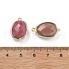 Natural Rhodonite Faceted Oval Connector Charms G-H323-02G-15-2