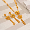 Exaggerated Zinc Alloy Flower Tassel Earrings & Necklaces Set for Women Wedding XD9358-2