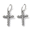 316 Surgical Stainless Steel Cross with Skull Hoop Earrings for Women EJEW-P274-10AS-1