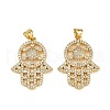 Brass Micro Pave Cubic Zirconia Pendants KK-S526-33G-1