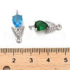 Glass Teardrop Connector Charms KK-M314-14P-3