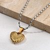 304 Stainless Steel Grooved Heart Pendant Necklaces for Women NJEW-S439-03B-GP-2