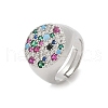 Brass Micro Pave Cubic Zirconia Finger Rings for Women RJEW-C129-09P-4