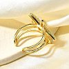 Brass Cuff Rings for Women RJEW-Q008-02G-5