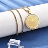 304 Stainless Steel Rhinestone Pendant Necklaces for Women NJEW-U021-08G-2