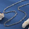 3.5MM 304 Stainless Steel Oval Link Chain Necklaces NJEW-T016-08P-2