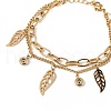 Ion Plating(IP) 304 Stainless Steel Double Layer Multi-strand Bracelet BJEW-G669-05G-2