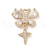 Brass Micro Pave Cubic Zirconia Pendants KK-P301-03C-G-1