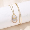 304 Stainless Steel Roman Numeral 3 Ring Pendant Necklaces NJEW-V001-06P-01-5