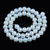 Electroplate Imitation Jade Glass Beads Strands GLAA-T032-J8mm-AB02-3