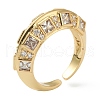 Brass Micro Pave Clear Cubic Zirconia Cuff Rings RJEW-L100-001G-3