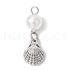 Ocean Themes Alloy & ABS Plastic Imitation Pearl Pendants PALLOY-JF03879-3