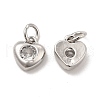 Brass Micro Pave Clear Cubic Zirconia Charms KK-E068-VB235-1